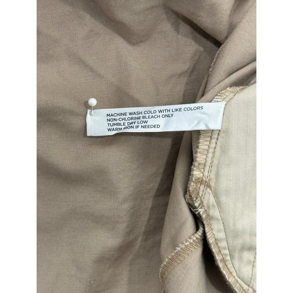 Tuckernuck Sleeveless Button-Up Callahan Dress Ruffle Hem Khaki Womens XS NEW - Picture 10 of 10